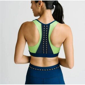 New Zyia Grass On Navy Game Day Light N Tight Sports Bra S Racerback Design Brea